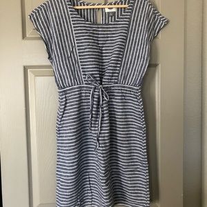 Old Navy M Striped Linen Dress
